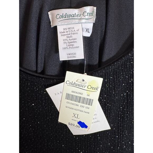 NWT VTG Y2K 90s Plus Size Coldwater Creek Stretch Sheath Midi Dress Black XL - Picture 7 of 11